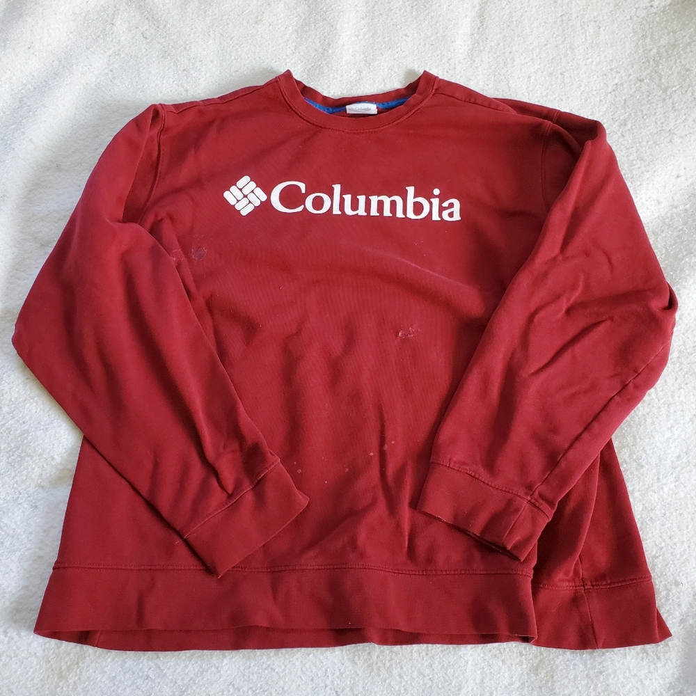Columbia Distressed Pullover Sweatshirt, Sz XXL